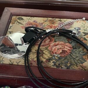 Black and Silver Cell Phone Lanyard